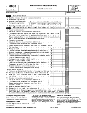 IRS Form 8830 Enhanced Oil Recovery Credit