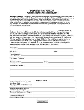 Baldwin County Public Records Access Request