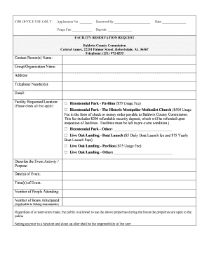 Baldwin County Facility Reservation Request