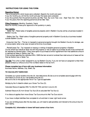 Baldwin County Sales Tax Return
