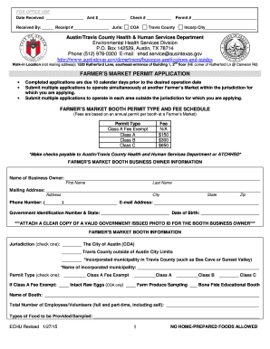 Farmer's Market Permit Application