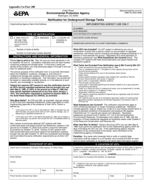 Notification for Underground Storage Tanks
