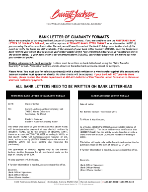 Bank Letter of Guaranty Format