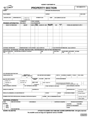 Commercial Property Insurance Application