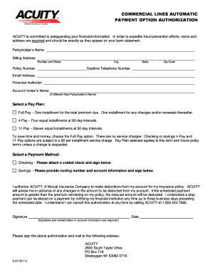 Commercial Lines Automatic Payment Authorization