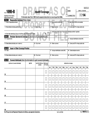 IRS Form 1095-B Draft