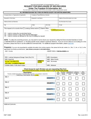 Michigan DEQ Records Request Form