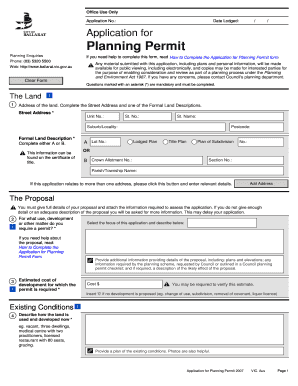 Application for Planning Permit