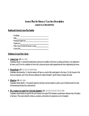 Lesson Plan for Literacy Coaches