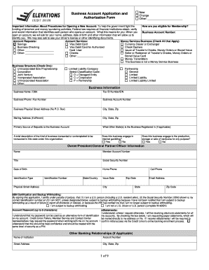 Business Account Application Form