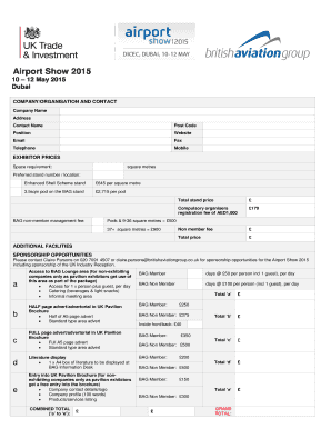 Airport Show 2015 Exhibitor Application