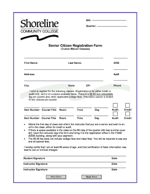 Senior Citizen Registration Form