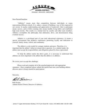 Auburn School District Athletic Participation Form