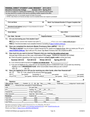 Federal Direct Student Loan Request