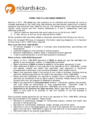 Form 1099-MISC Filing Requirements