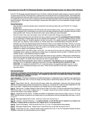 Mississippi Amended Individual Income Tax Return