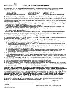 Carilion Clinic Access & Confidentiality Agreement