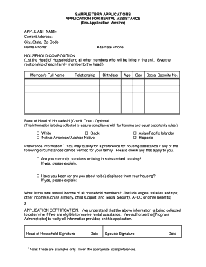 Rental Assistance Application