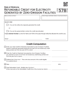 Oklahoma Refundable Credit for Electricity Generated by Zero-Emission Facilities