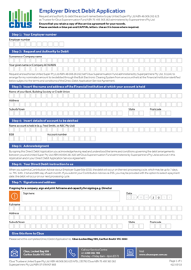 Employer Direct Debit Application