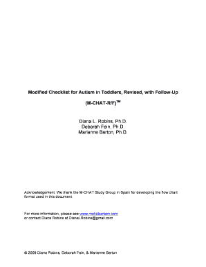 Fillable Online M-CHAT-RFCover Fax Email Print - PDFfiller