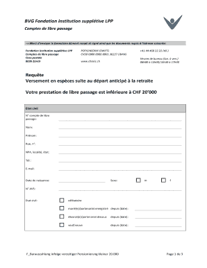 Requête Versement en espèces suite au départ anticipé à la retraite
