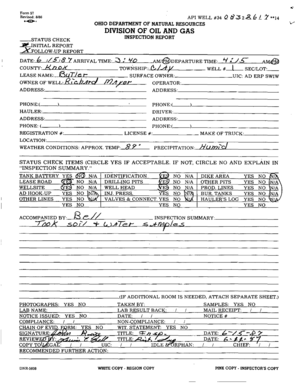 Ohio Oil and Gas Status Check Inspection Report
