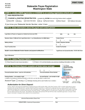 Statewide Payee Registration Form