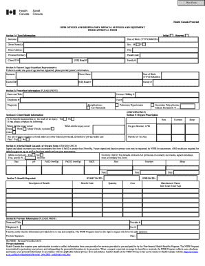 NIHB Oxygen and Respiratory Equipment Prior Approval Form