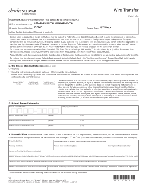 Charles Schwab Wire Transfer Form