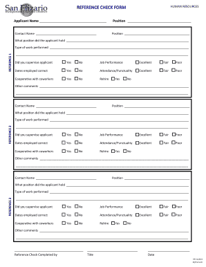 Reference Check Form