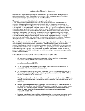 Mediation Confidentiality Agreement