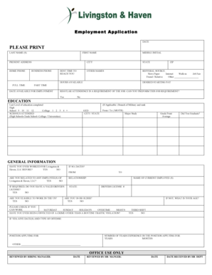 Employment Application Form