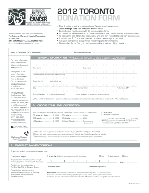 2012 Toronto Donation Form
