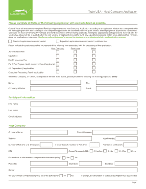 Train USA - Host Company Application