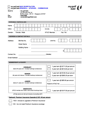My Golf Kaki Membership Application Form