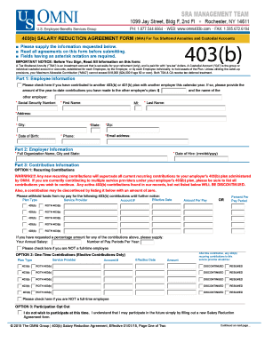403(b) Salary Reduction Agreement Form