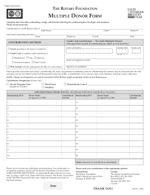 Rotary Foundation Multiple Donor Form