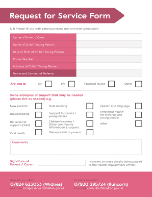 Request for Service Form