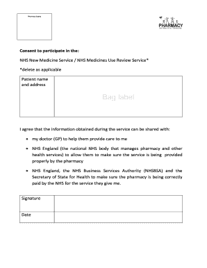 NHS Medicine Service Consent Form