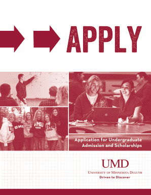 University of Minnesota Duluth Undergraduate Admission Application
