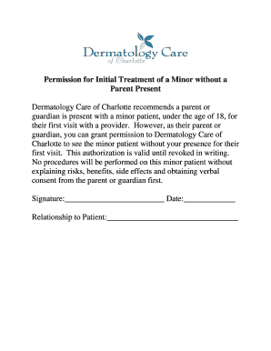 Permission for Initial Treatment of a Minor without a Parent Present