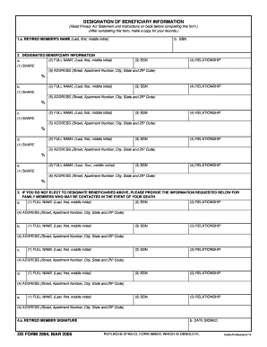 Designation of Beneficiary Form