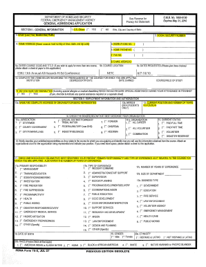 FEMA General Admissions Application