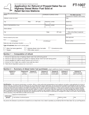 New York State Sales Tax Refund Application