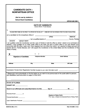Florida Candidate Oath Form