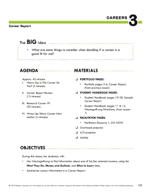 Career Report Template