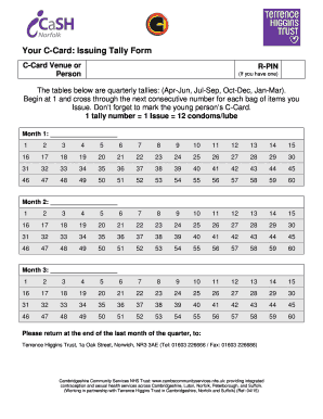C-Card Issuing Tally Form
