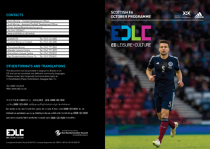 Scottish FA October Programme Booking Form