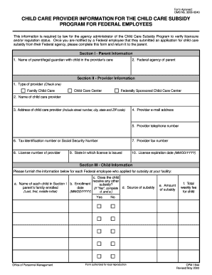 Child Care Provider Information Form